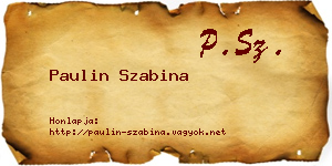 Paulin Szabina névjegykártya