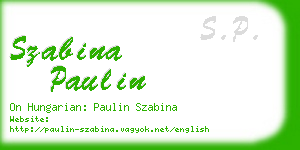 szabina paulin business card
